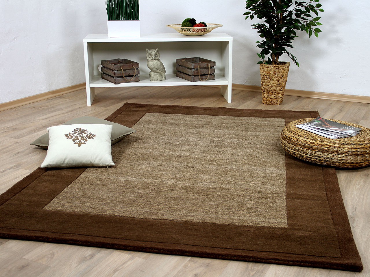 teppich wohnzimmer natur:Natur Teppich Indo Nepal Padma Braun Bordüre teppich wohnzimmer natur:Natur Teppich Indo Nepal Padma Braun Bordüre