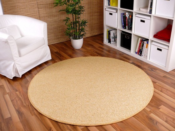 Berber Natur Teppich Wolle Malta Honig Rund ABVERKAUF Berber Natur Teppich Wolle Malta Honig Rund ABVERKAUF