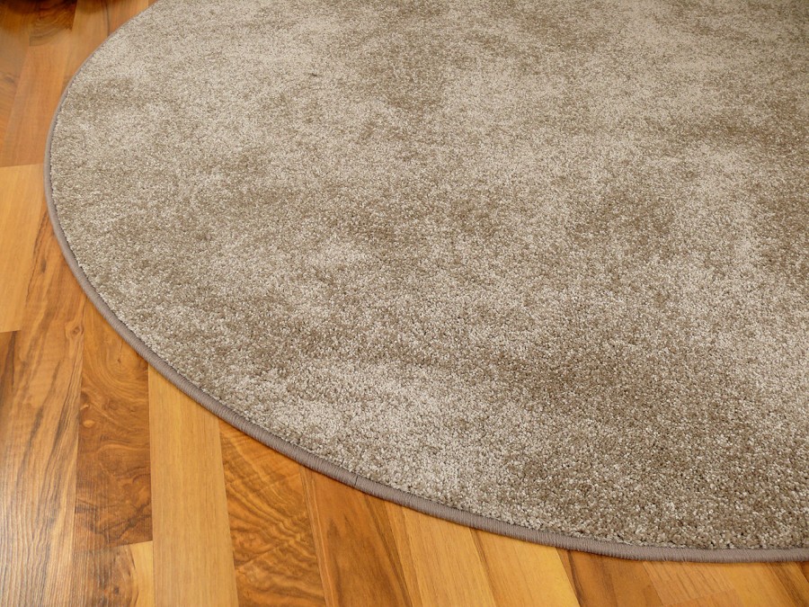 Hochflor velours teppich triumph taupe rund in 7 gröÃen teppiche ... Teppich wohnzimmer rund