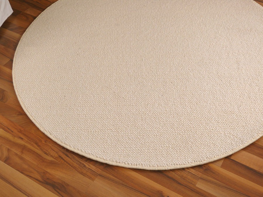 Berber Natur Teppich Wolle Malta Wollweiss Rund in 7 Berber Natur Teppich Wolle Malta Wollweiss Rund in 7