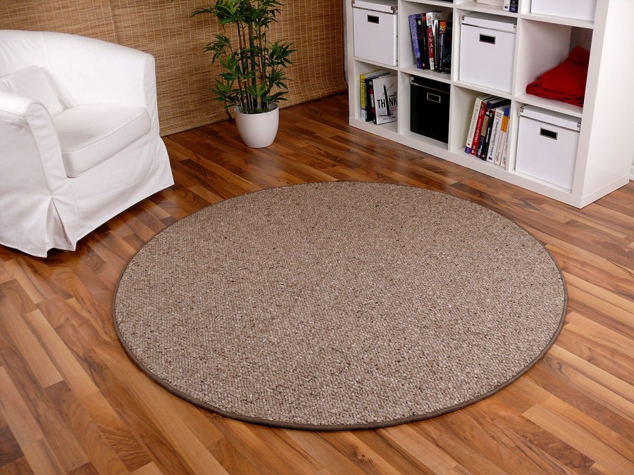 Berber Natur Teppich Wolle Malta Braun Rund in 7 Größen Berber Natur Teppich Wolle Malta Braun Rund in 7 Größen