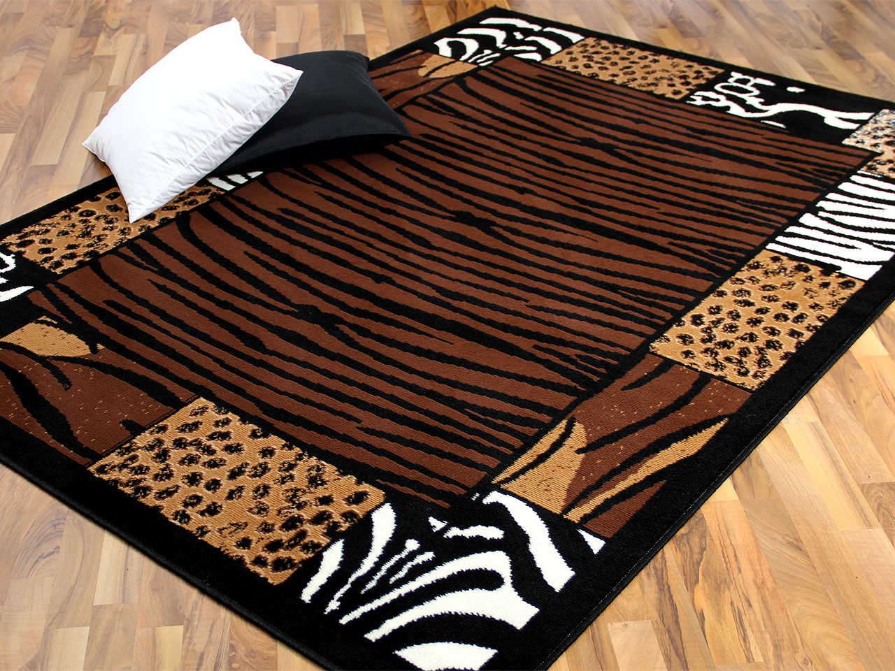 Teppich Trendline Afrika Bordüre Braun Schwarz in 4 Größen Teppich Trendline Afrika Bordüre Braun Schwarz in 4 Größen