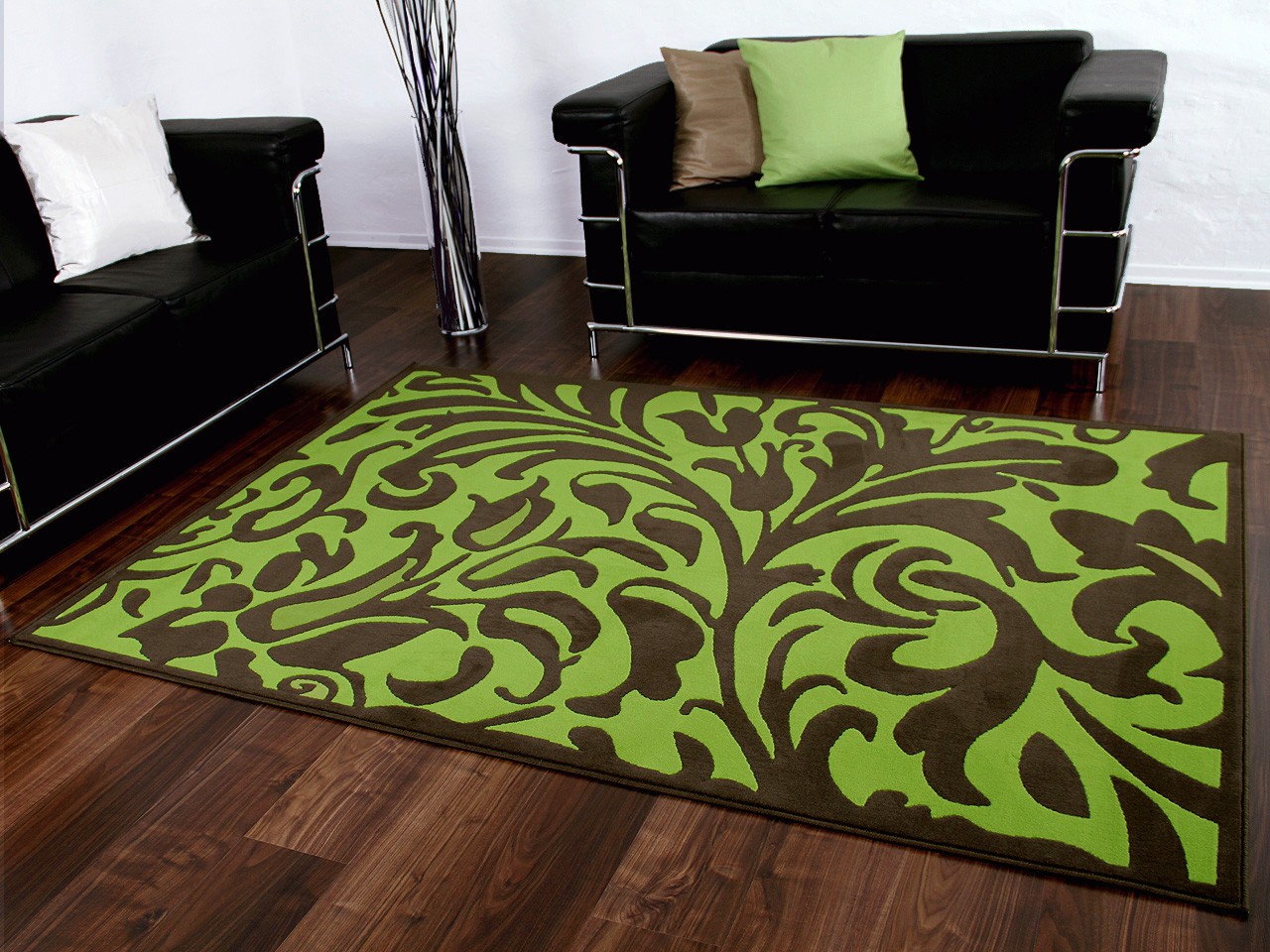 Designer teppich passion braun grün barock teppiche ... Welche farbe passt zu braun