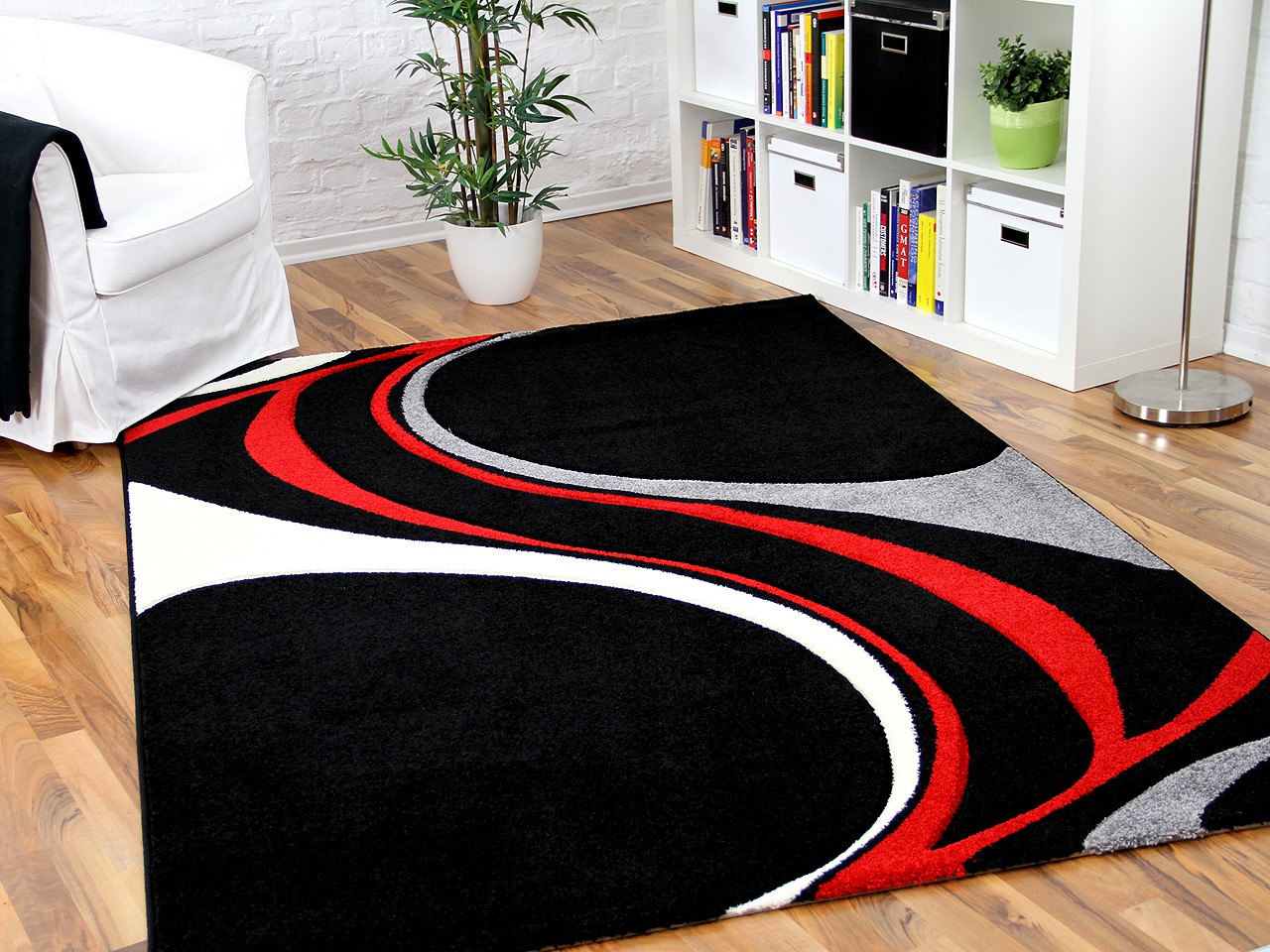 Designer Teppich Maui Schwarz Rot Style Teppiche Designer Teppich Maui Schwarz Rot Style Teppiche