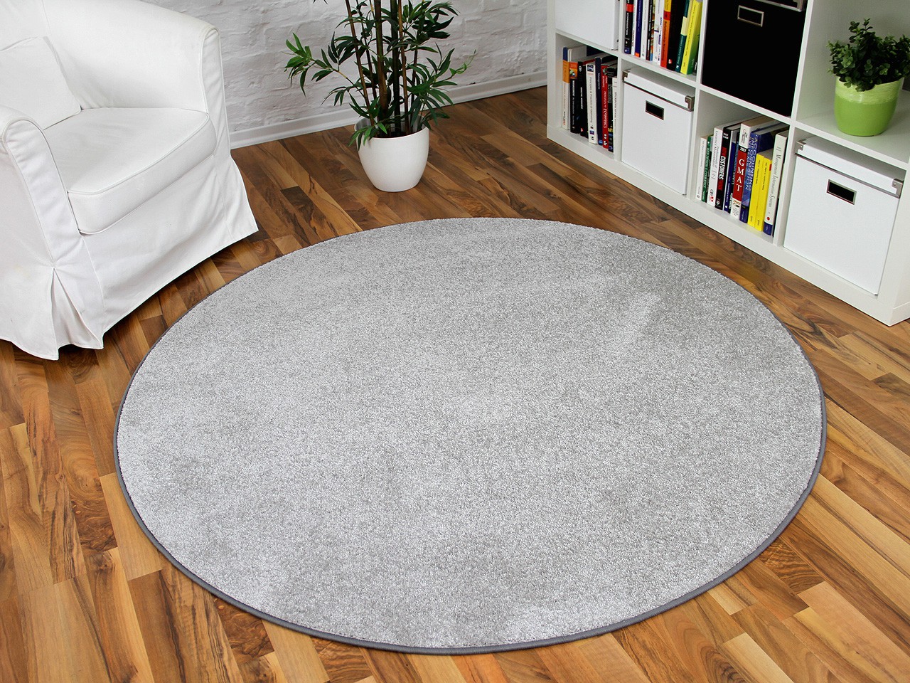 Teppich hochflor shaggy premio silber rund in 7 gröÃen teppiche ...